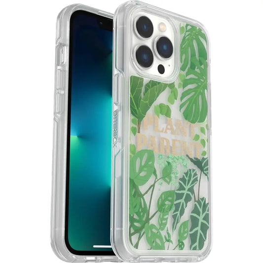 OtterBox Symmetry Series iPhone 13 Pro Case Plant Parent Clear Green Leaves Graphic Design Apple Phonecase Slim Fit
