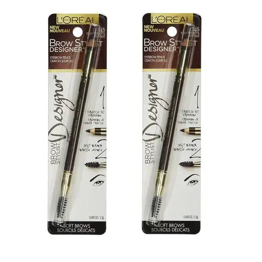 Pack of 2 LOreal Paris Brow Stylist Designer Eyebrow Pencil Dark Brunette # 3152 - 315 Dark Brunette / 1 Count (Pack