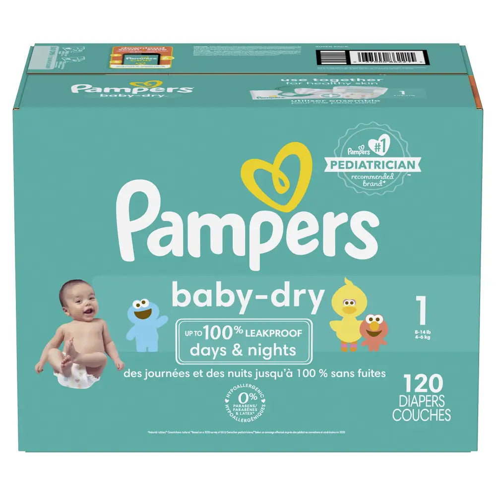 Pampers Pampers Baby-Dry Diapers Size 1 120 Count 120 Count - n/a