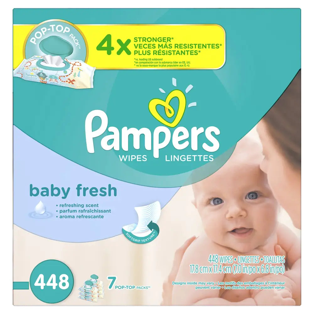 Pampers Baby Fresh Water Baby Wipes 7X Pop-Top Packs 448 Count - Scented / 448 Count (Pack of 1)