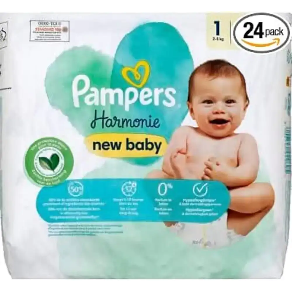 Pampers Harmony Nappies Size 1 24 Nappies 2 kg - 5 kg - n/a
