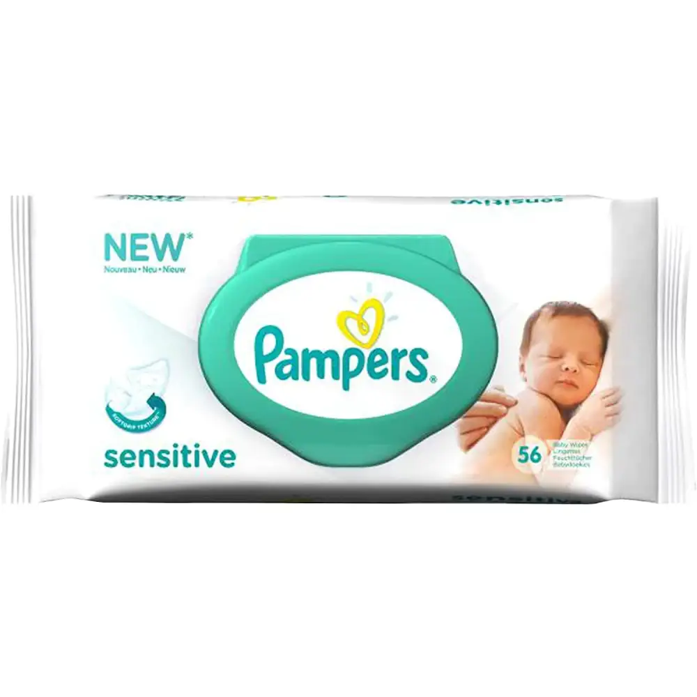 Pampers - Sensitive - Baby Wipes - 56 Wipes - Fragrance Free / 56 Count (Pack of 1)