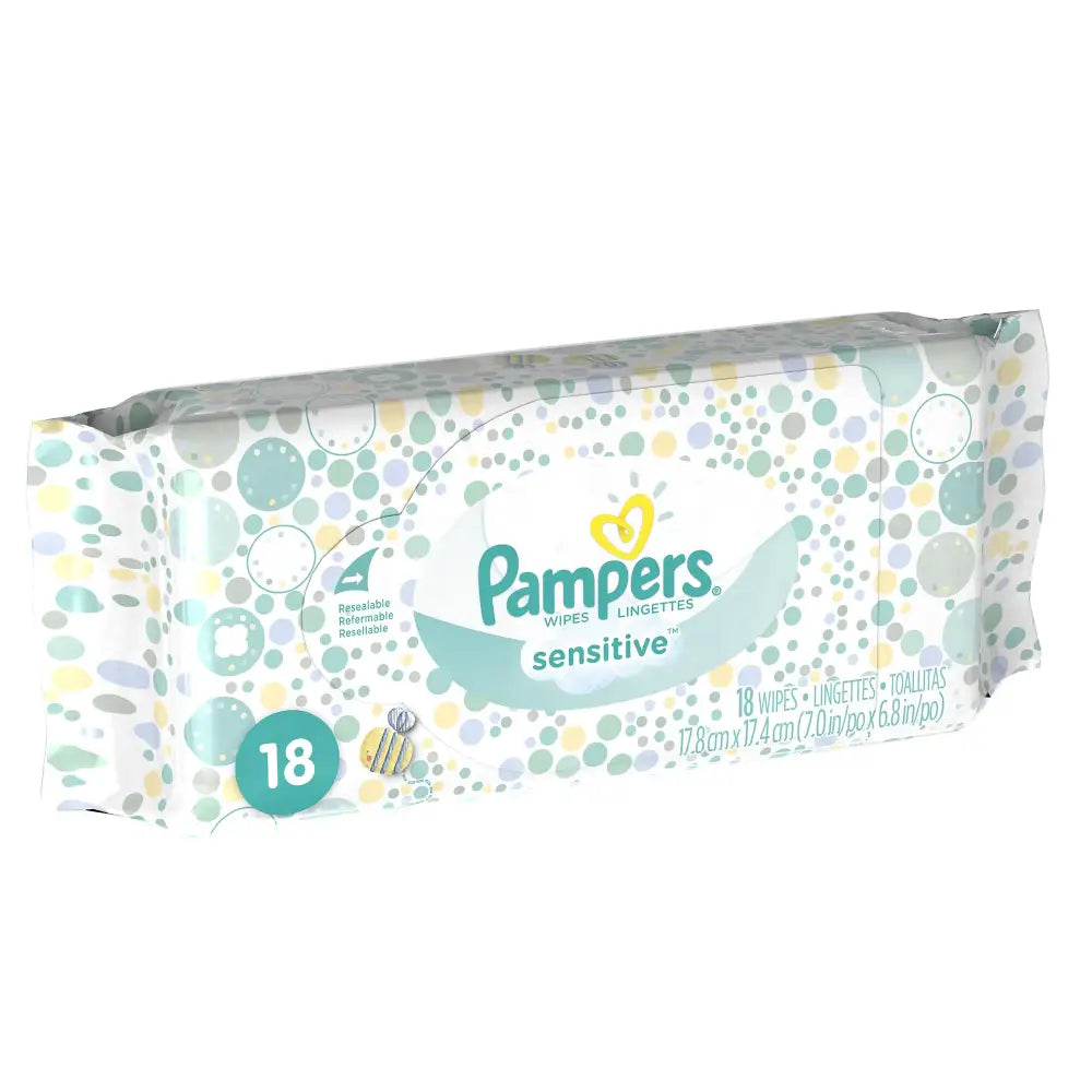 Pampers Sensitive Wipes Convenience Pack 18 Count - 1 Count (Pack of 18)