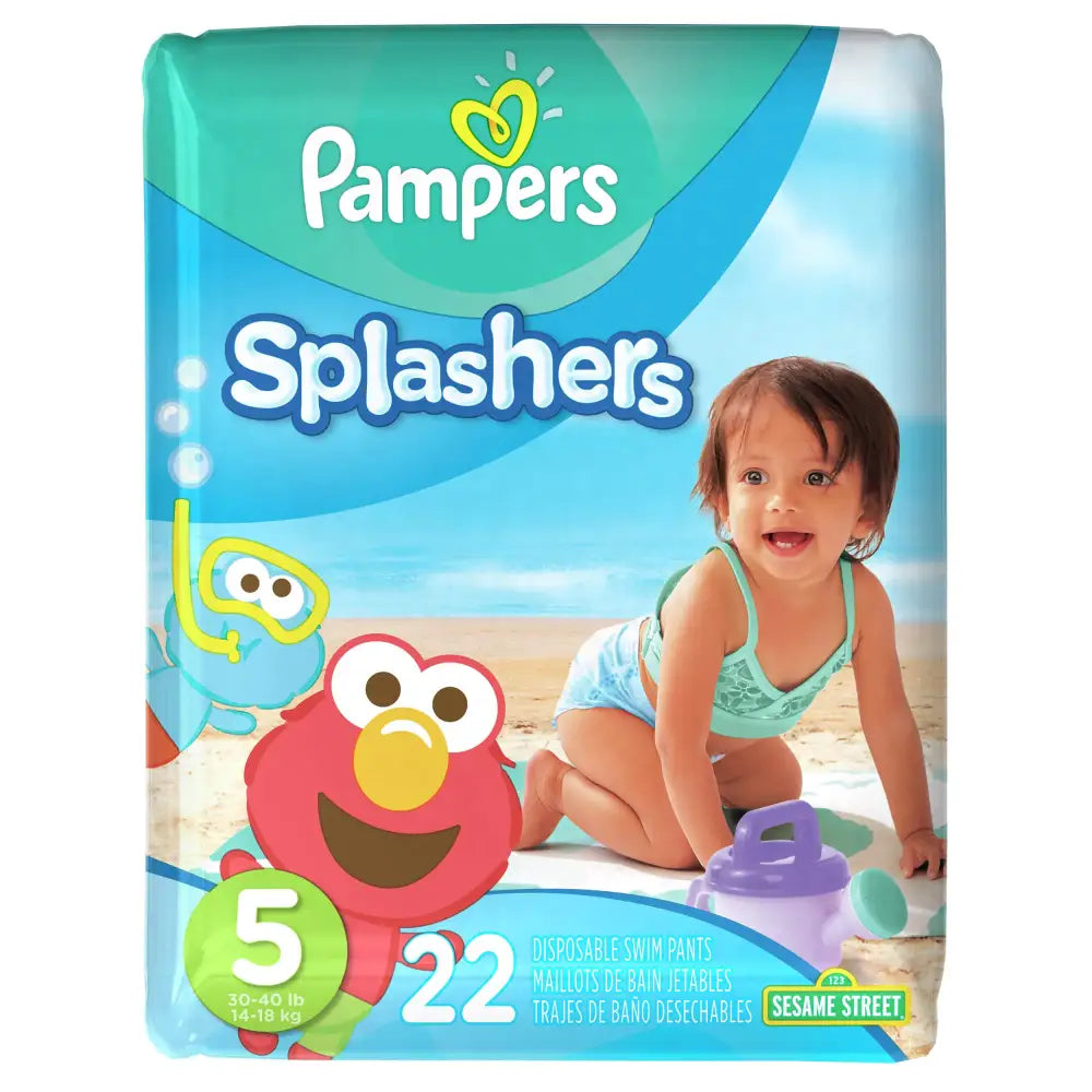 Pampers Splashers Disposable Swim Diapers Size 5 22 Count - 22 / Size 5 (22 Count)
