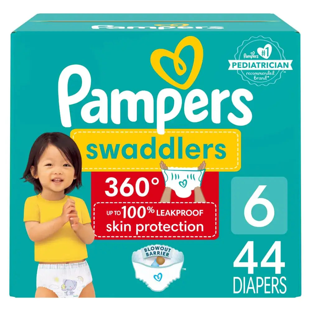 Pampers Swaddlers 360 Pull-On Diapers Size 6 44 Count for up to 100% Leakproof Skin Protection and Easy Changes - 44