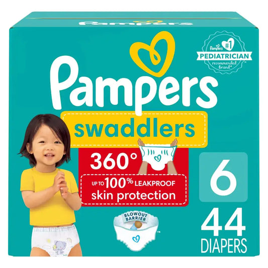 Pampers Swaddlers 360 Pull-On Diapers Size 6 44 Count for up to 100% Leakproof Skin Protection and Easy Changes - 44