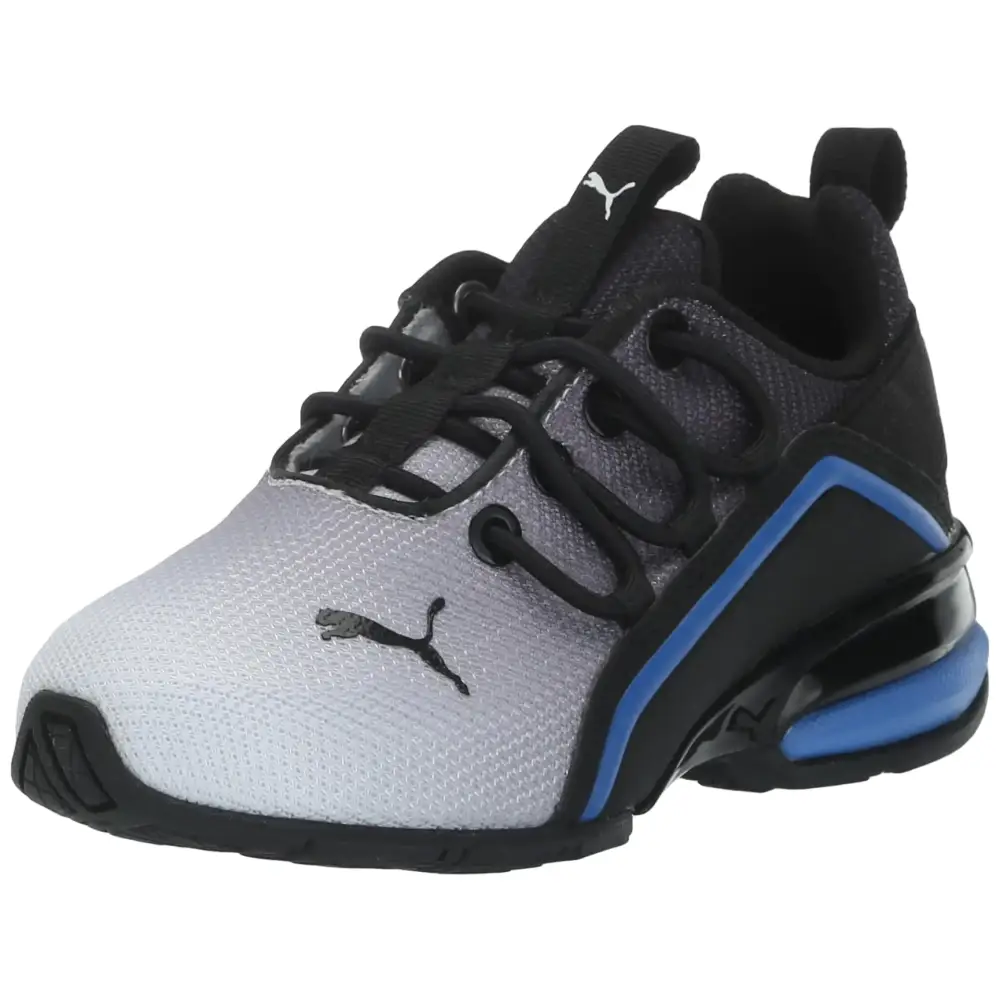 PUMA Axelion Alternate Closure Sneaker Castlerock Black-Victoria Blue 3.5 US Unisex Little Kid - Castlerock-puma