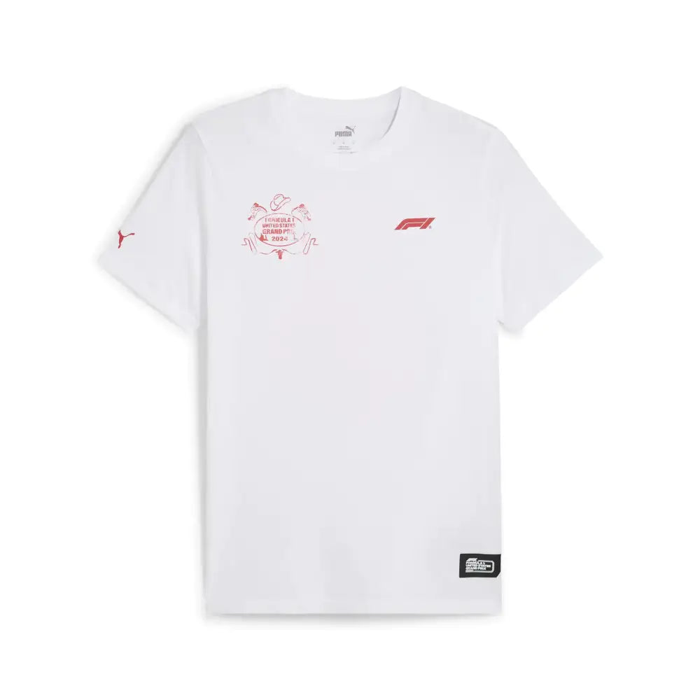 PUMA Formula 1 2024 Austin Tshirt - White - Medium - 100% Cotton - Medium