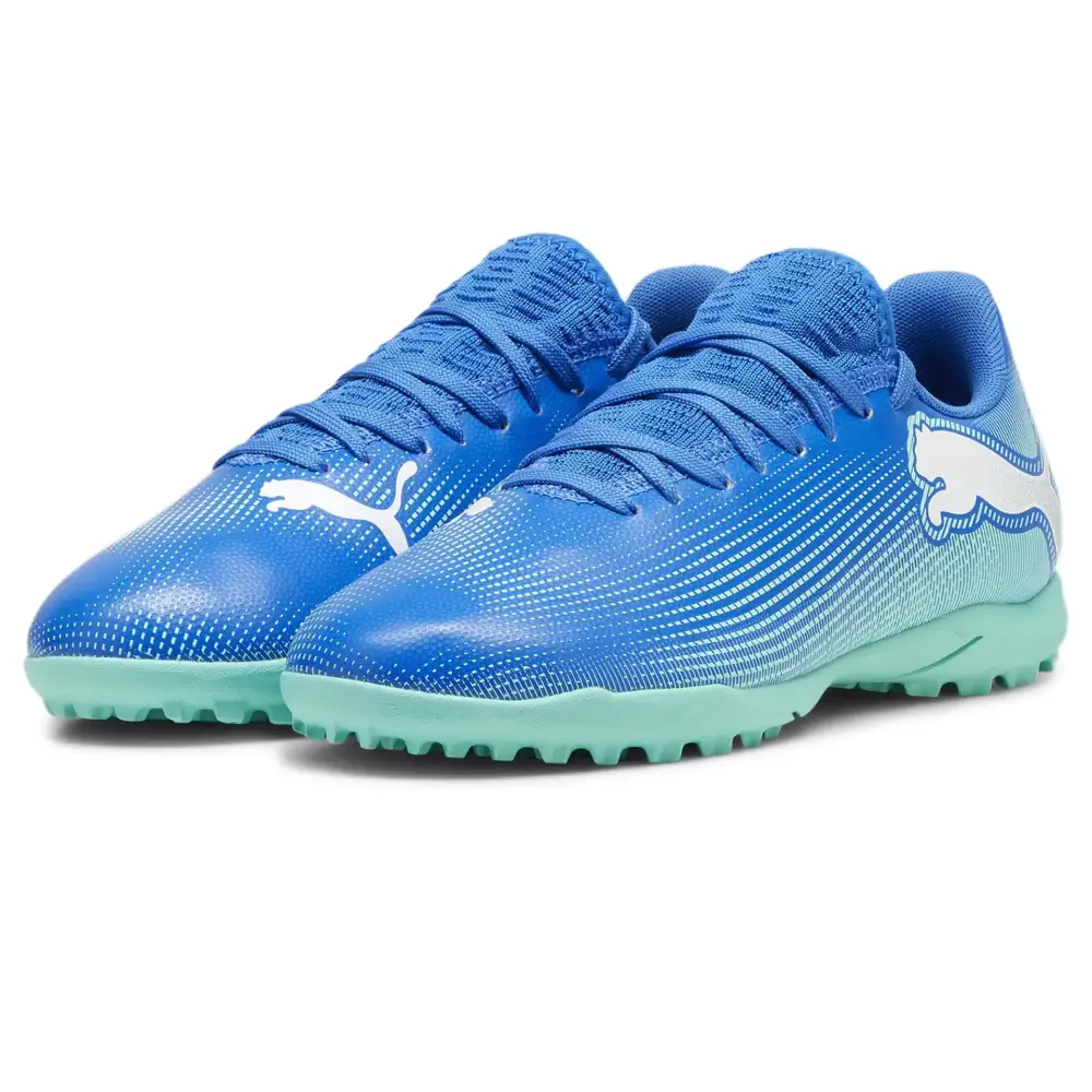 PUMA Future Play Turf Training Sneaker Hyperlink Blue-Mint White 6.5 US Unisex Big Kid - Hyperlink Blue-mint-puma White