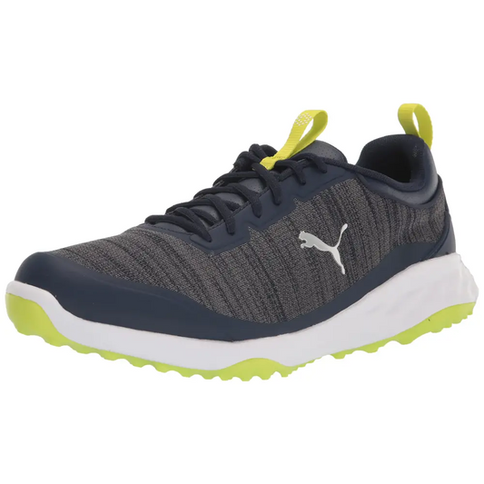 PUMA Golf Mens Fusion PRO Golf Shoe Peacoat-Puma Silver-Limepunch 9.5 - Puma Navy-puma Silver-lime Sma / 9.5
