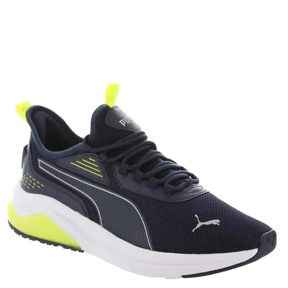 PUMA Mens Amplifier Sneaker Navy-Cool Mid Gray-Electric Lime 13 - Puma Navy-cool Mid Gray-electric Lime / 13