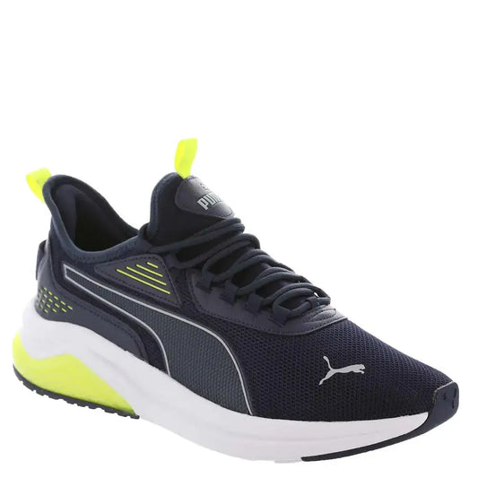 PUMA Mens Amplifier Sneaker Navy-Cool Mid Gray-Electric Lime 13 - Puma Navy-cool Mid Gray-electric Lime / 13