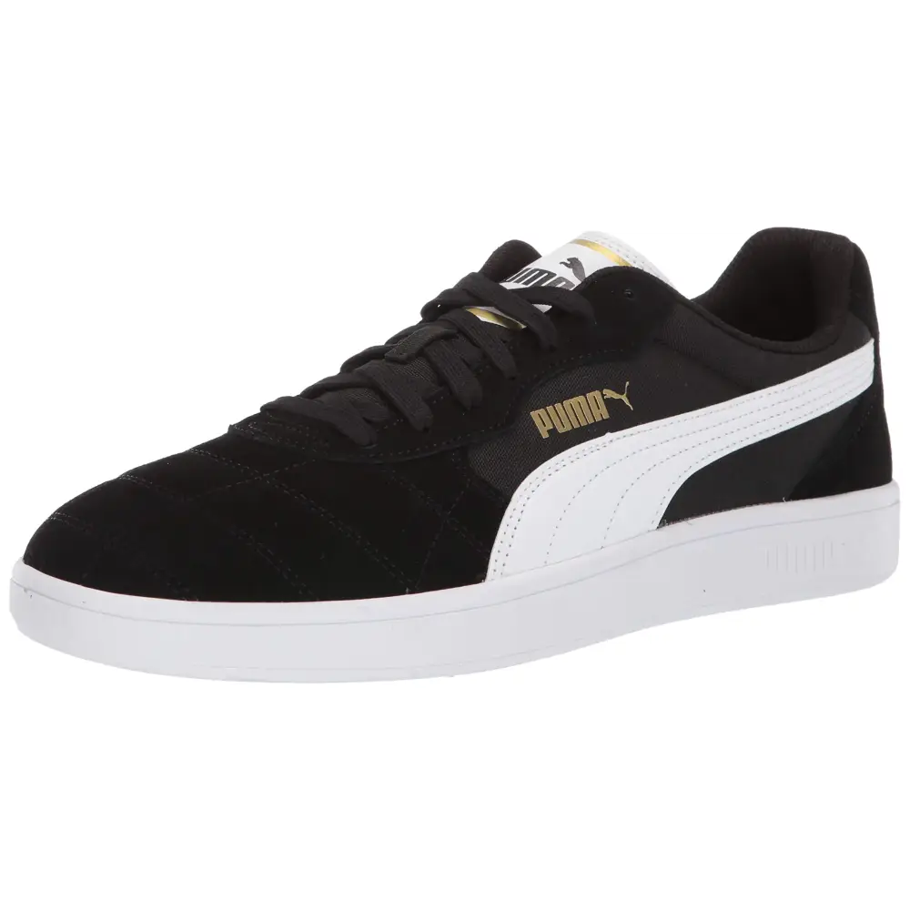 PUMA Mens Astro Kick Sneaker Black/White/Team Gold 4 - Black/White/Team Gold / 4
