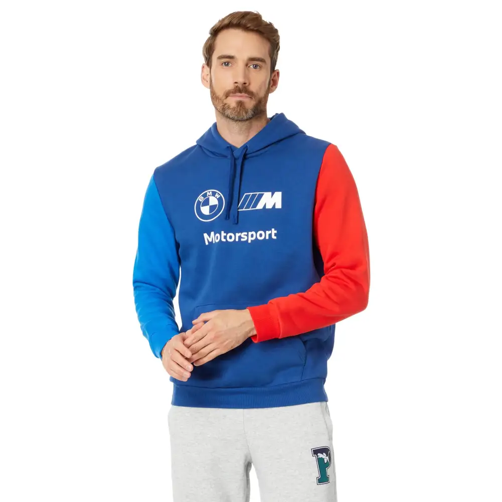 PUMA Mens BMW M Motorsports Essentials Hoodie PRO Blue-M Color Small - Pro Blue-m Color / Small