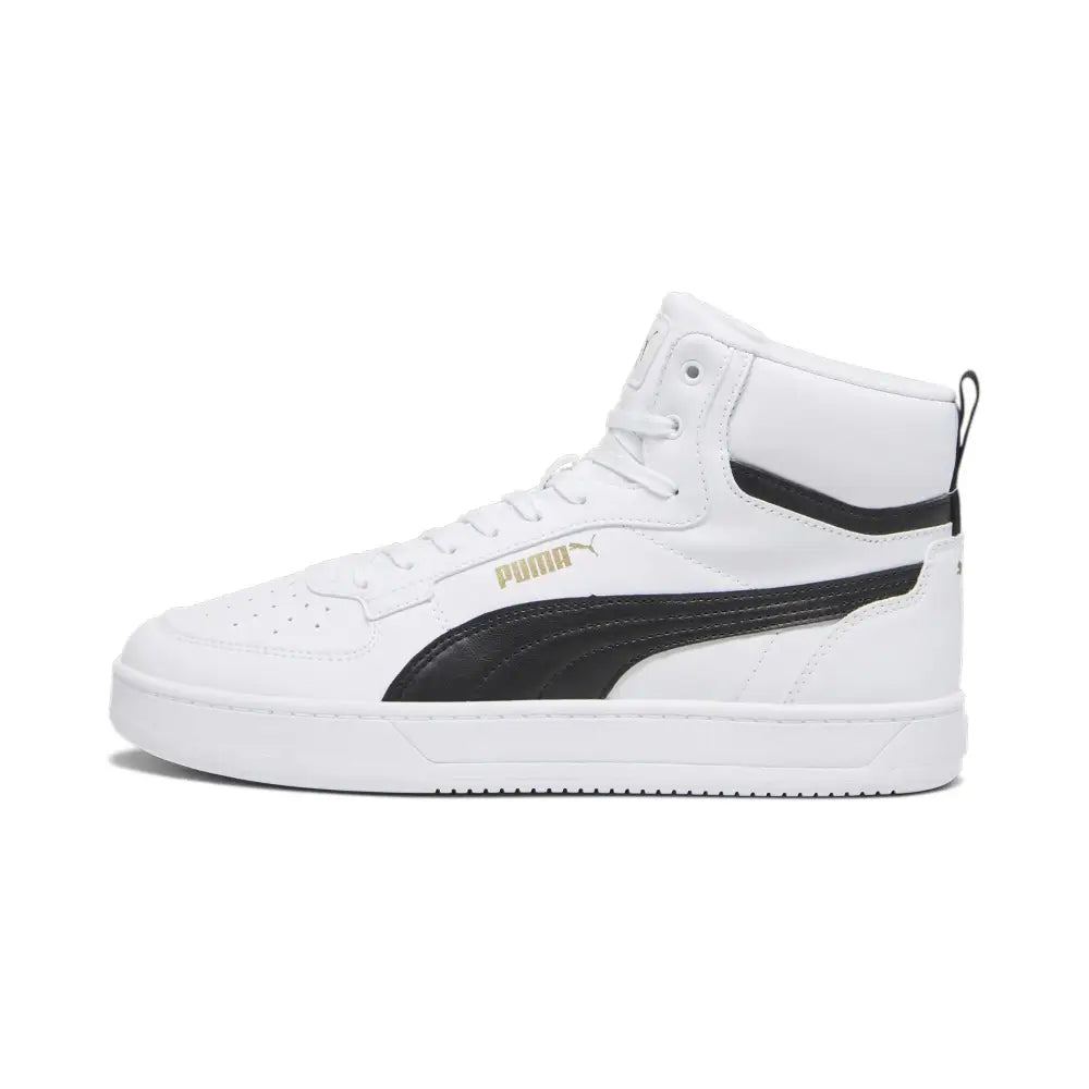 PUMA Mens Caven 2.0 Mid_Discontinue Sneaker White Black-Gold 11 - Puma White-puma Black-gold / 11