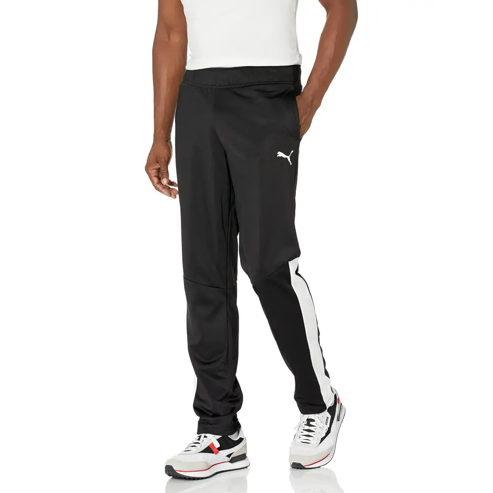 PUMA Mens Contrast Pants (Available in Big & Tall) Black/White 3XLT - Black/White / 3X-Large Tall