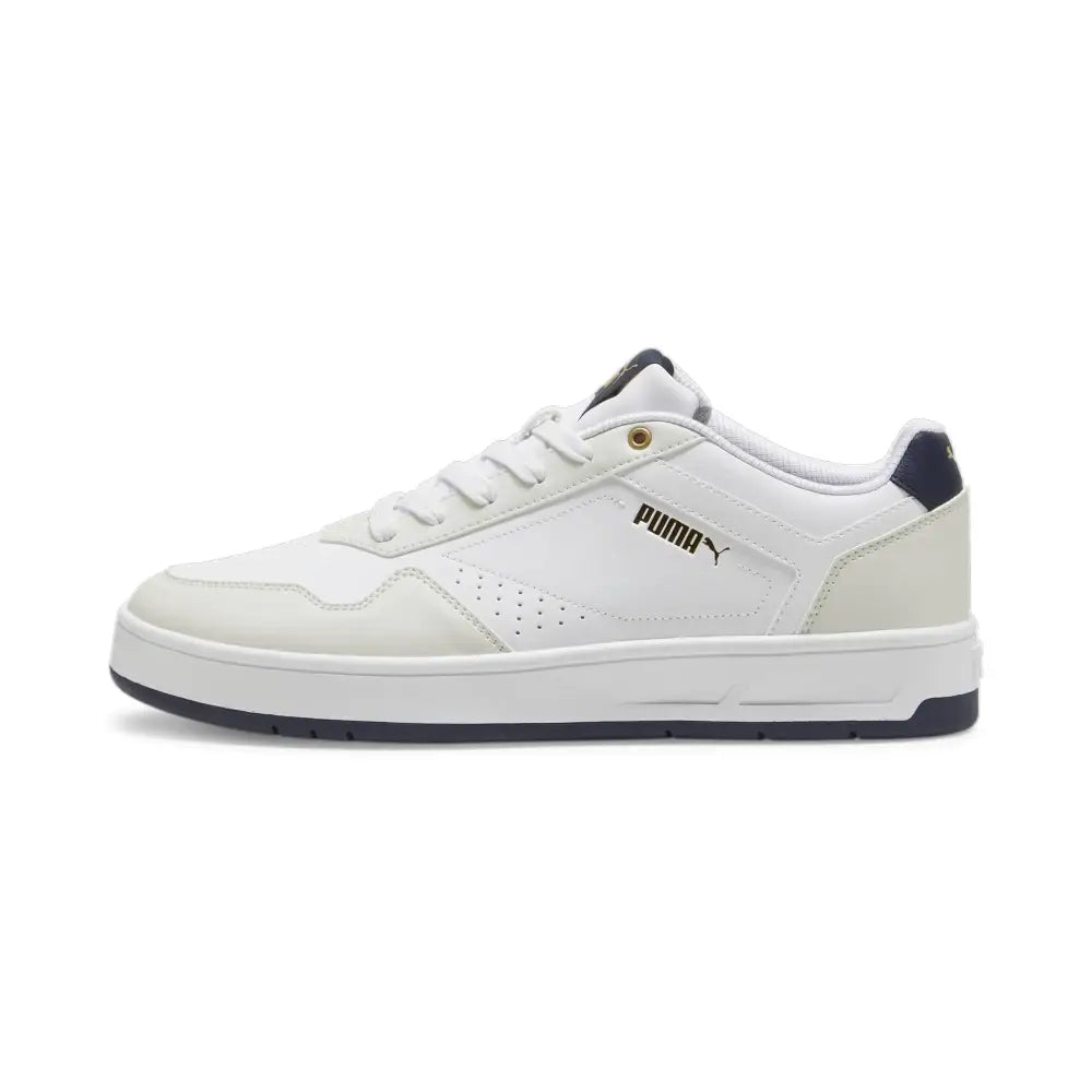 PUMA Mens Court Classic Sneaker PUMA Mens White-Vapor Gray-PUMA Mens Navy 12 - Puma White-vapor Gray-puma Navy / 12
