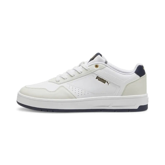 PUMA Mens Court Classic Sneaker PUMA Mens White-Vapor Gray-PUMA Mens Navy 12 - Puma White-vapor Gray-puma Navy / 12