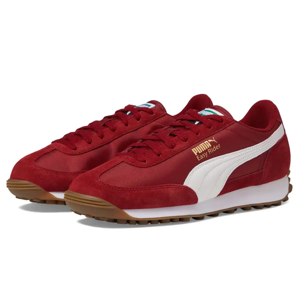 PUMA Mens Easy Rider Vintage Sneaker Intense Red White 9 - Intense Red/Puma White / 9