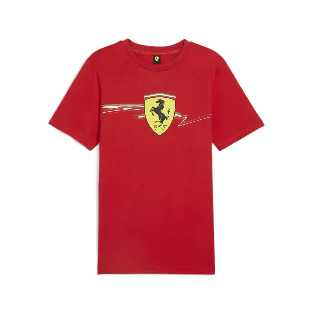 PUMA Mens Ferrari Race Big Shield Tee Rosso Corsa - Rosso Corsa / Medium
