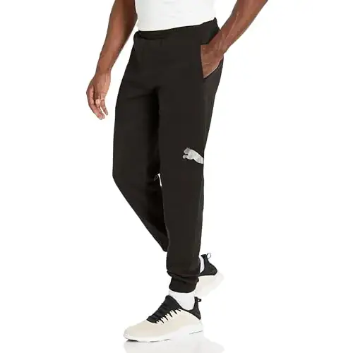 PUMA Mens Graphic Fleece Sweatpants Black-Ah23 Holiday Logo Lab X-Large - Black- Ah23 Holiday Logo Lab / X-Large