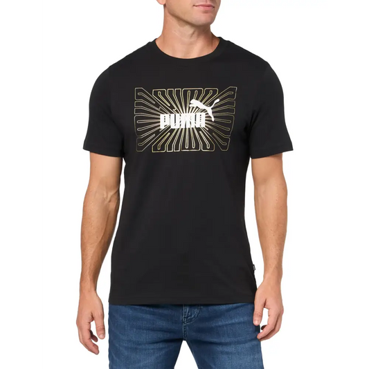 PUMA Mens Graphic T-Shirt Black/Foil - Puma Black/Foil / XX-Large