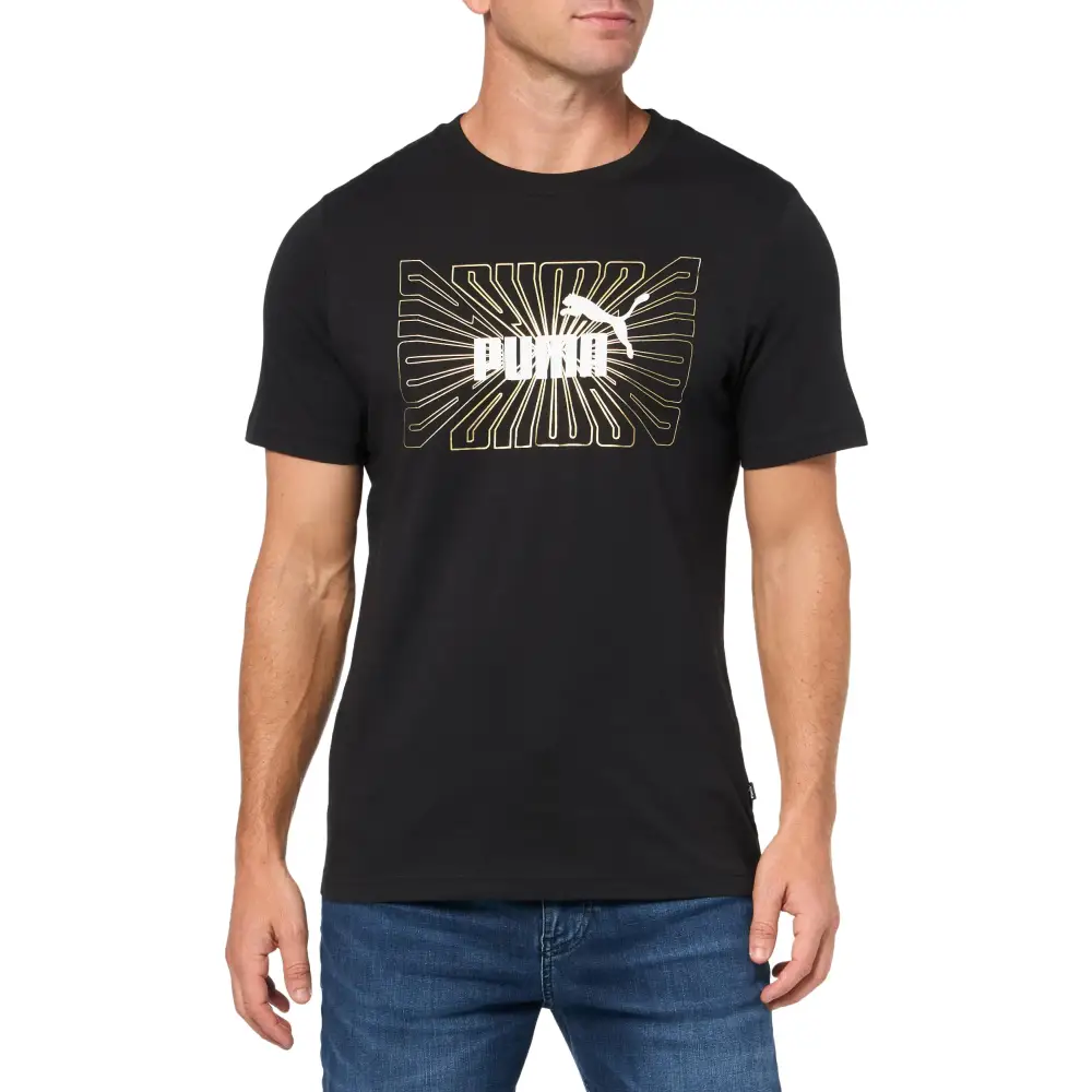 PUMA Mens Graphic T-Shirt Black/Foil - Puma Black/Foil / XX-Large