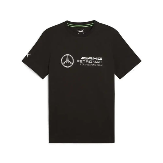 PUMA Mens Mercedes AMG Pertronas Essentials Logo Tee Black - Puma Black / Medium
