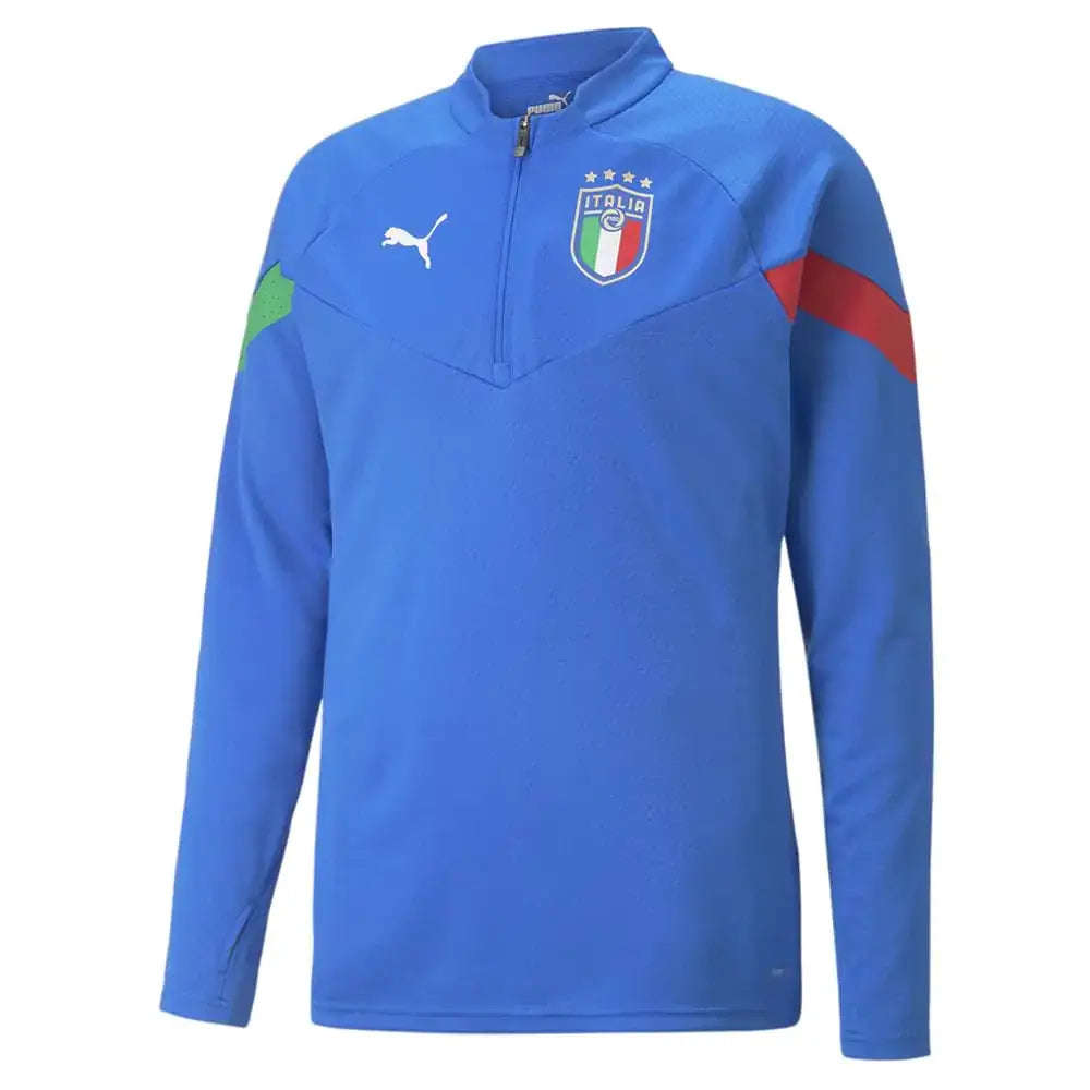 PUMA Mens Standard FIGC Player Training 1/4 Zip Top Ultra Blue White X-Large - Ultra Blue-puma White / X-Large
