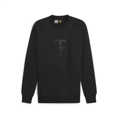 PUMA Mens Standard Scuderia Ferrari Race Big Shield Crew Sweatshirt Black-SS24 - Puma Black-ss24 / Large