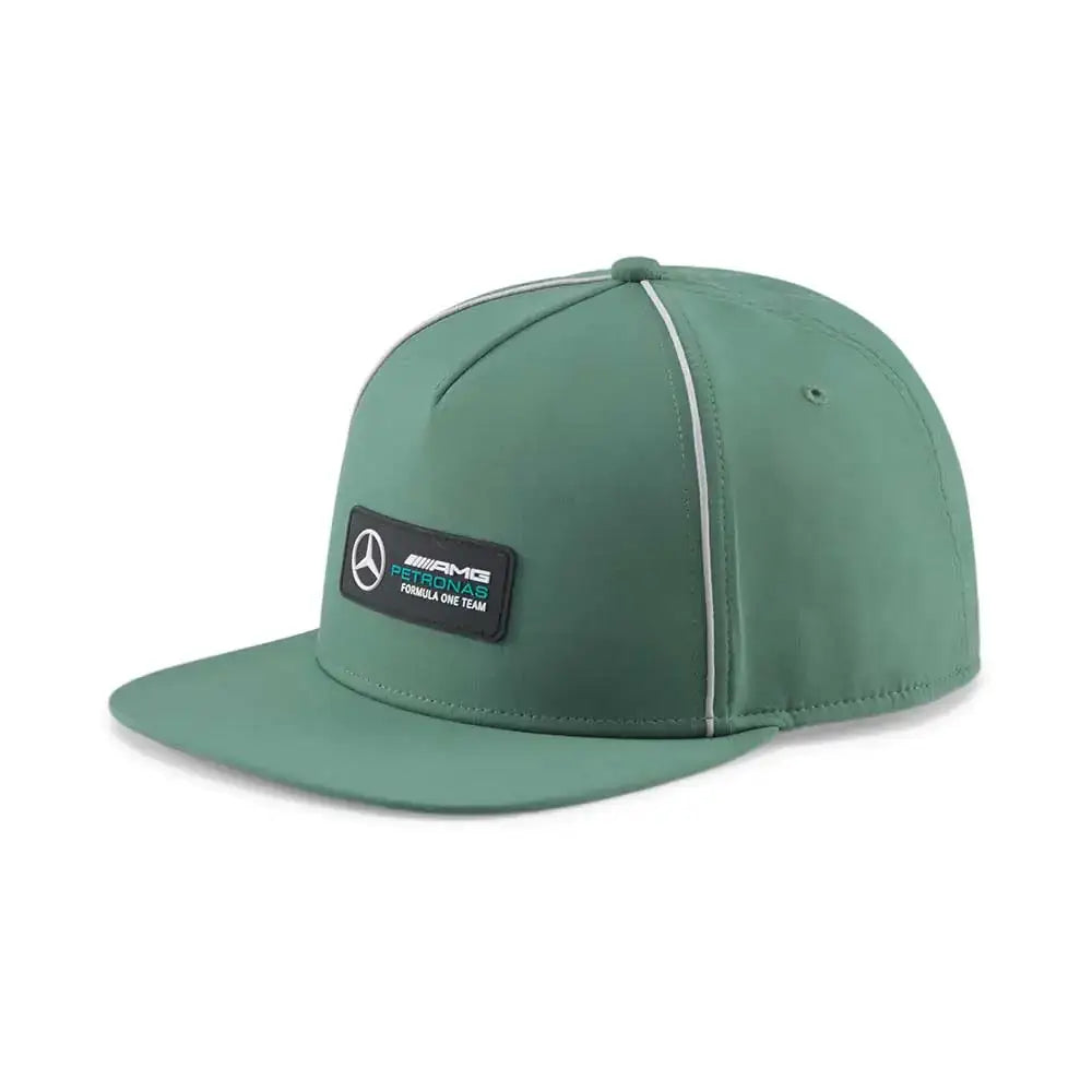 PUMA Mercedes AMG Petronas F1 Team Adjustable Snapback Flat Brim Hat (Green) - Green / One Size