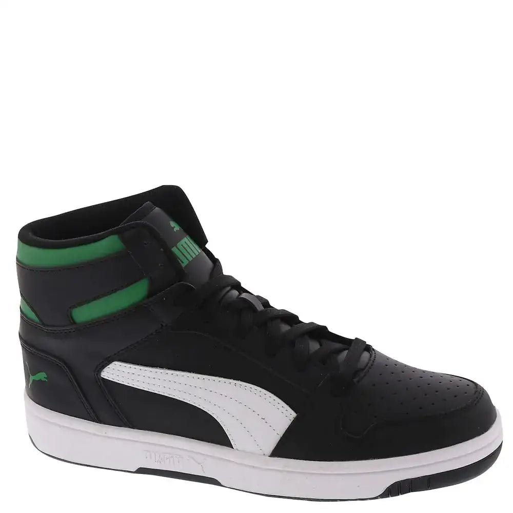 PUMA Rebound Layup Classic Warmups Mens Basketball 12 DM US BlackWhiteGreen - Black-white-green / 12