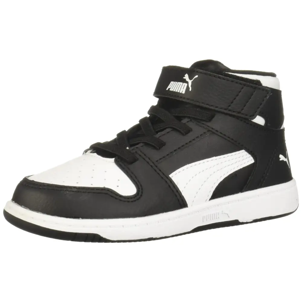 PUMA Rebound Layup Sl (Big Kid) Black White 7 Big Kid M - Black/White / 7 Big Kid