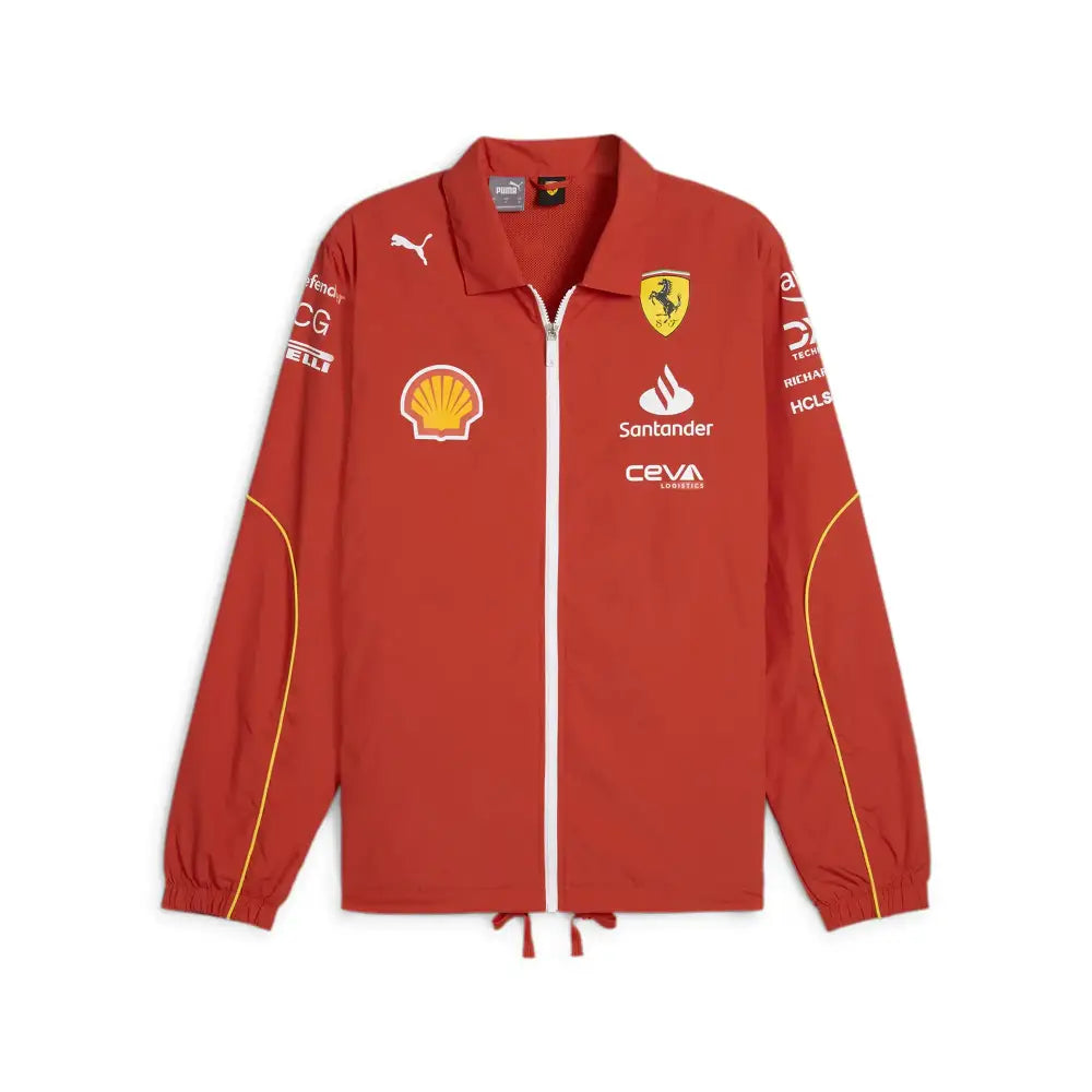 PUMA Scuderia Ferrari Mens 2024 Team Coach Jacket Burnt Red - Size: Medium - Burnt Red / Medium