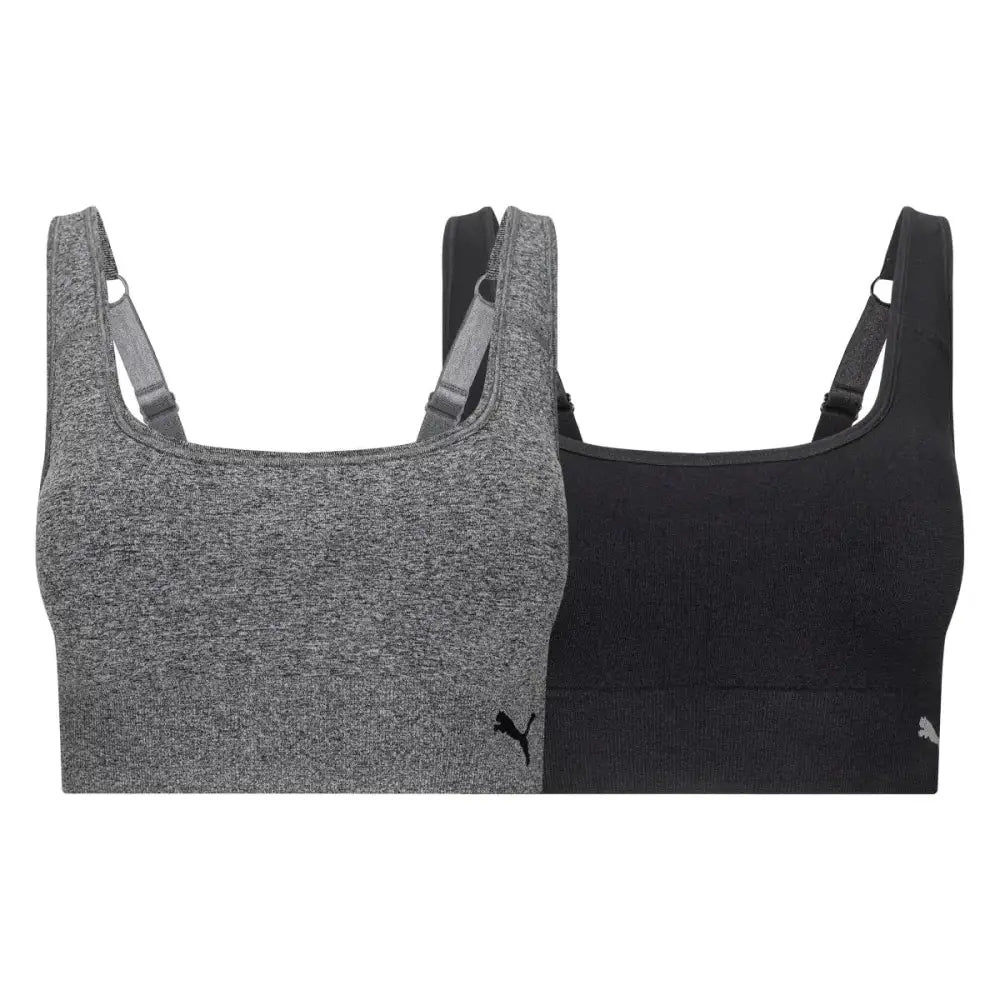 PUMA Sports Bra for Women & Running Sports Bras Pack with Breathable & Supportive Design - Black Small - Black / Small