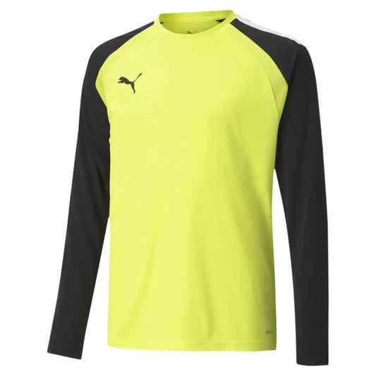 PUMA unisex child Team Pacer Goalkeeper Long Sleeve Jersey T Shirt Fluorescent Yellow-puma Black-puma White Large