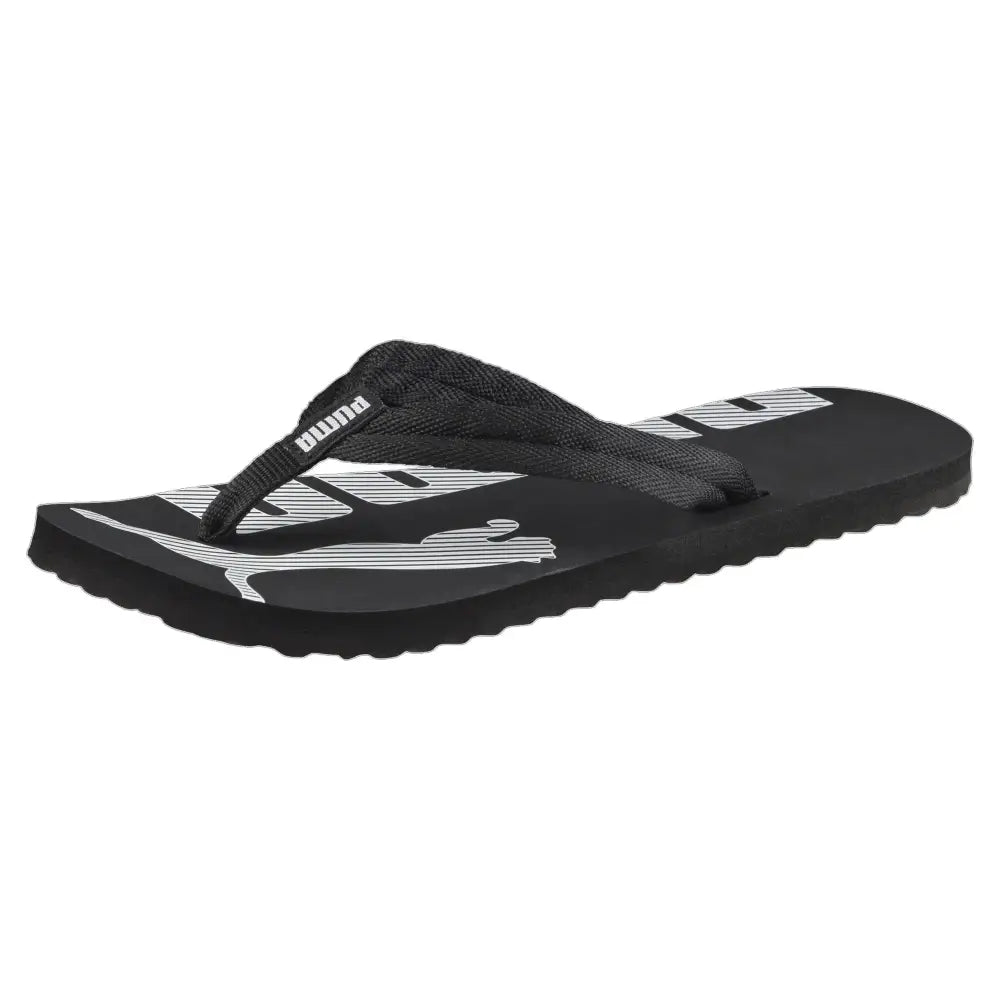 PUMA Unisex Flip Flop Open Toe Sandals Black (Black-White) 10 US Women - Black (Black-white) / 10