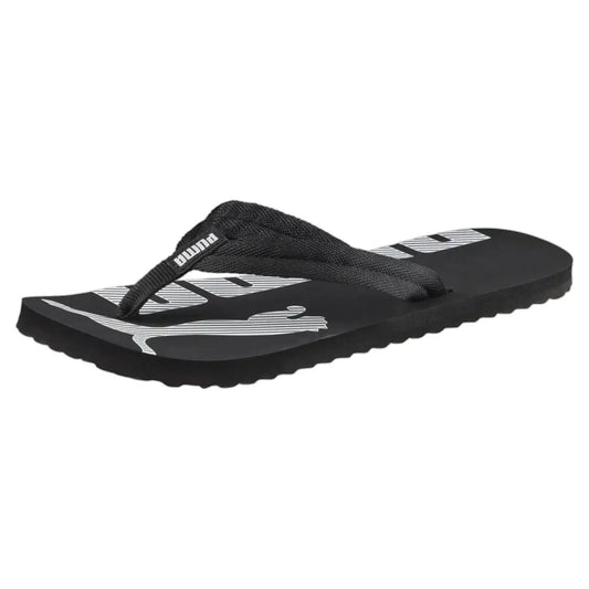 PUMA Unisex Flip Flop Open Toe Sandals Black (Black-White) 10 US Women - Black (Black-white) / 10