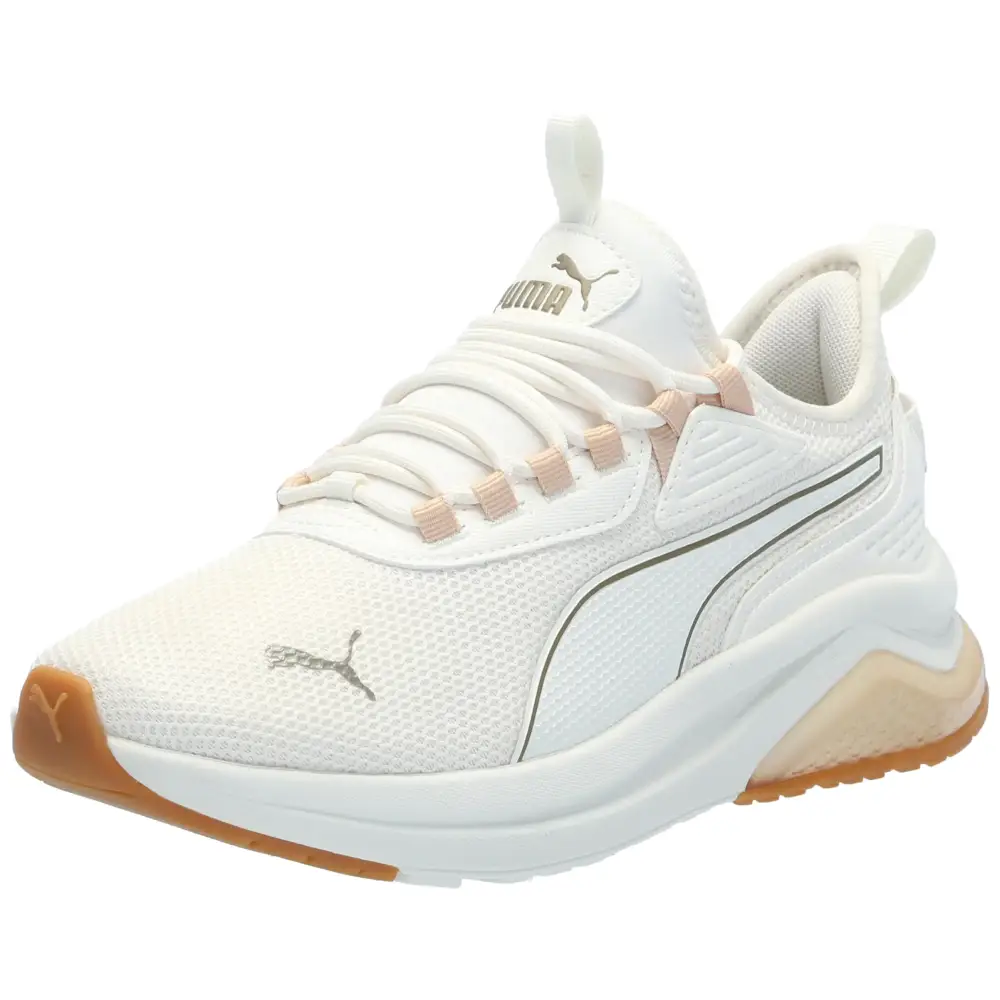 PUMA Womens Amplifier Sneaker Wide-Frosted Ivory Team Gold-Cashew 10.5 - Wide-frosted Ivory-puma Team Gold-cashew