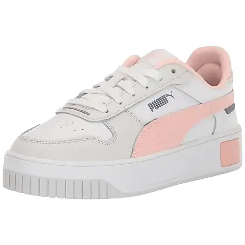 PUMA Womens CARINA STREET Sneaker PUMA White-Rose Dust-Feather Gray 8 - Puma White-rose Dust-feather Gray / 8