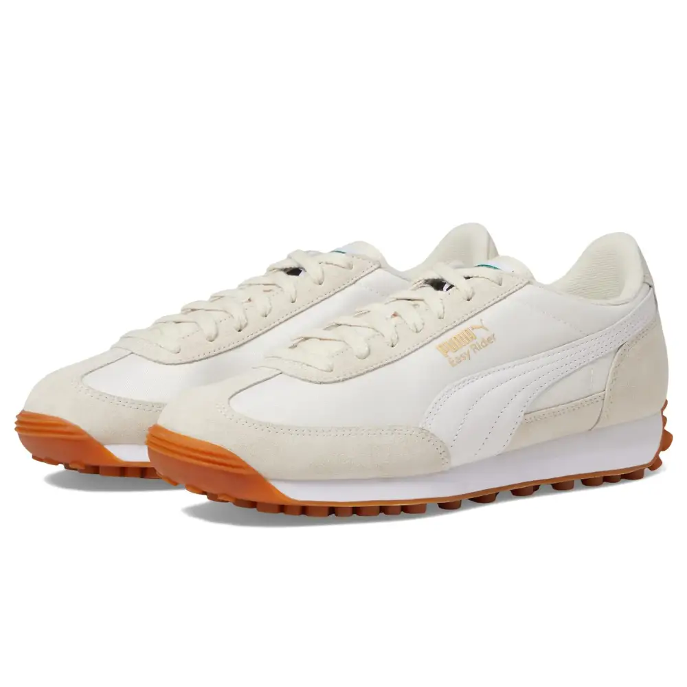 PUMA Womens Easy Rider Vintage Sneaker Alpine Snow White Gold 10.5 - Alpine Snow/Puma White/Puma Gold / 10.5