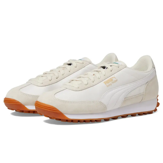 PUMA Womens Easy Rider Vintage Sneaker Alpine Snow White Gold 10.5 - Alpine Snow/Puma White/Puma Gold / 10.5