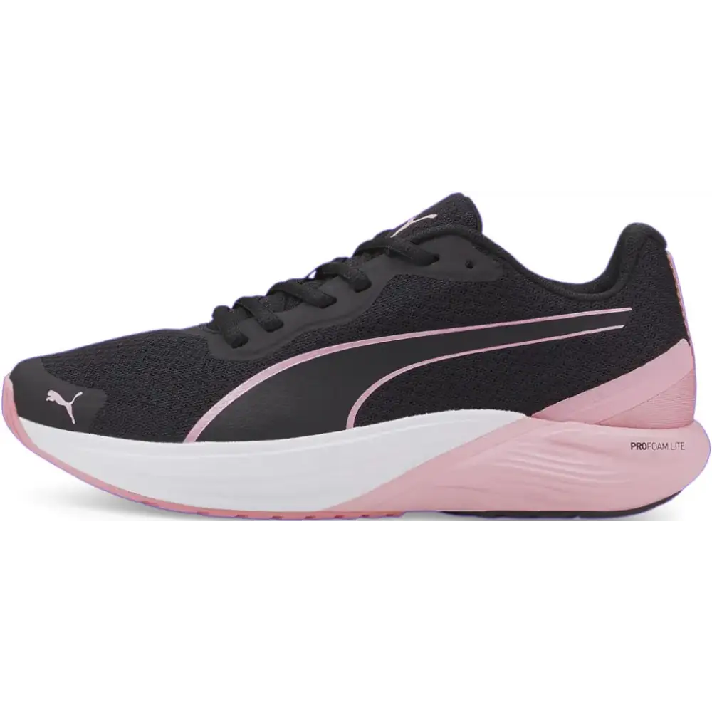 PUMA Womens Feline Lace Up Sneaker Black/Pink 8 Medium US - Black / 8