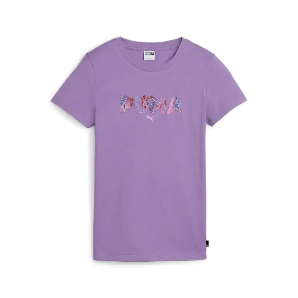PUMA Womens Graphic Tee Ultraviolet-SS24 Flora - Ultraviolet- Ss24 Flora / X-Large