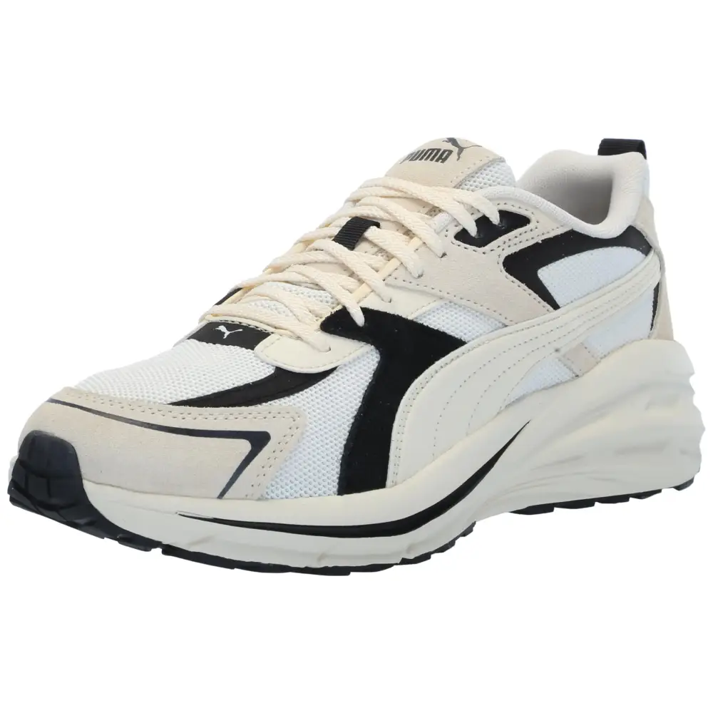 PUMA Womens Hypnotic Leather Sneaker PUMA Womens White-Sugared Almond-PUMA Womens Black 6.5 - Puma White-sugared