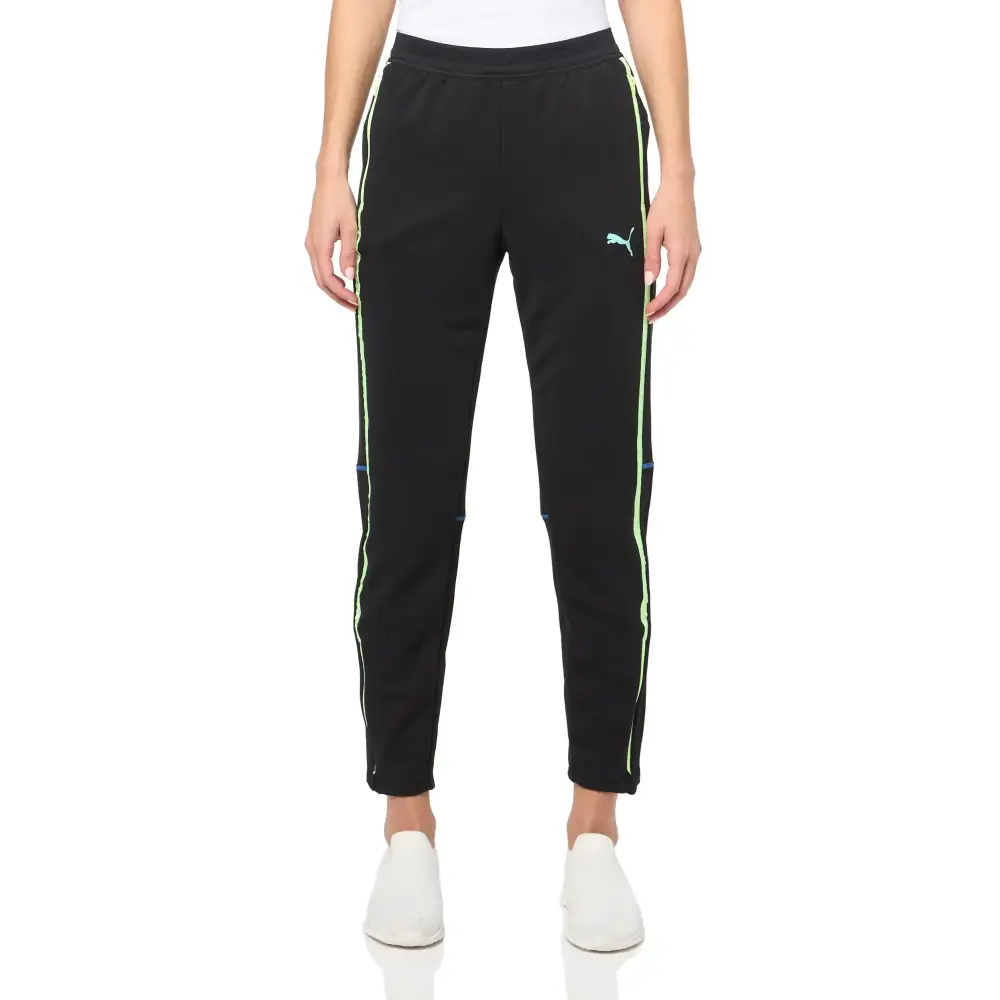 PUMA Womens individualBLAZE Training Pants Black-Fizzy Apple - Puma Black-fizzy Apple / X-Large