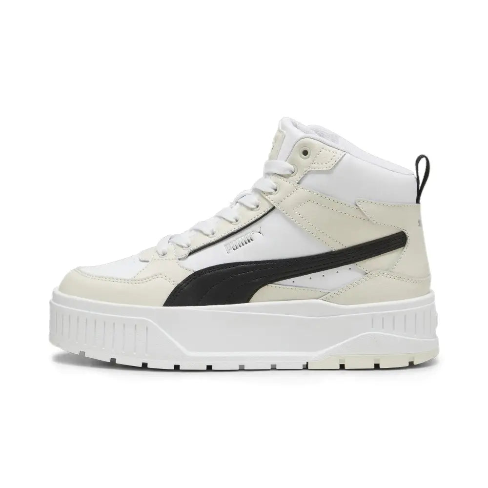 PUMA Womens Karmen II Idol Mid Sneaker White Black-Alpine Snow 7.5 - Puma White-puma Black-alpine Snow / 7.5