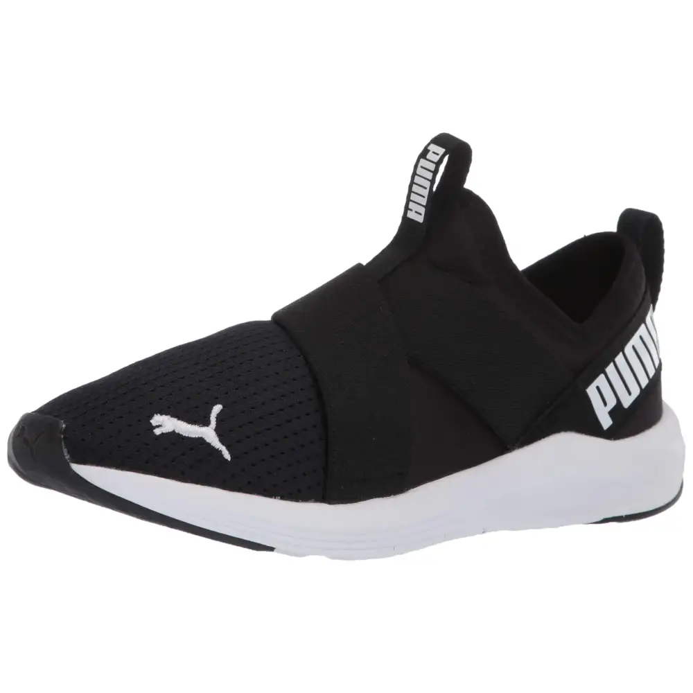 PUMA Womens Prowl Slip On Cross Trainer PUMA Womens black-PUMA Womens white 9.5 - Black/White / 9.5