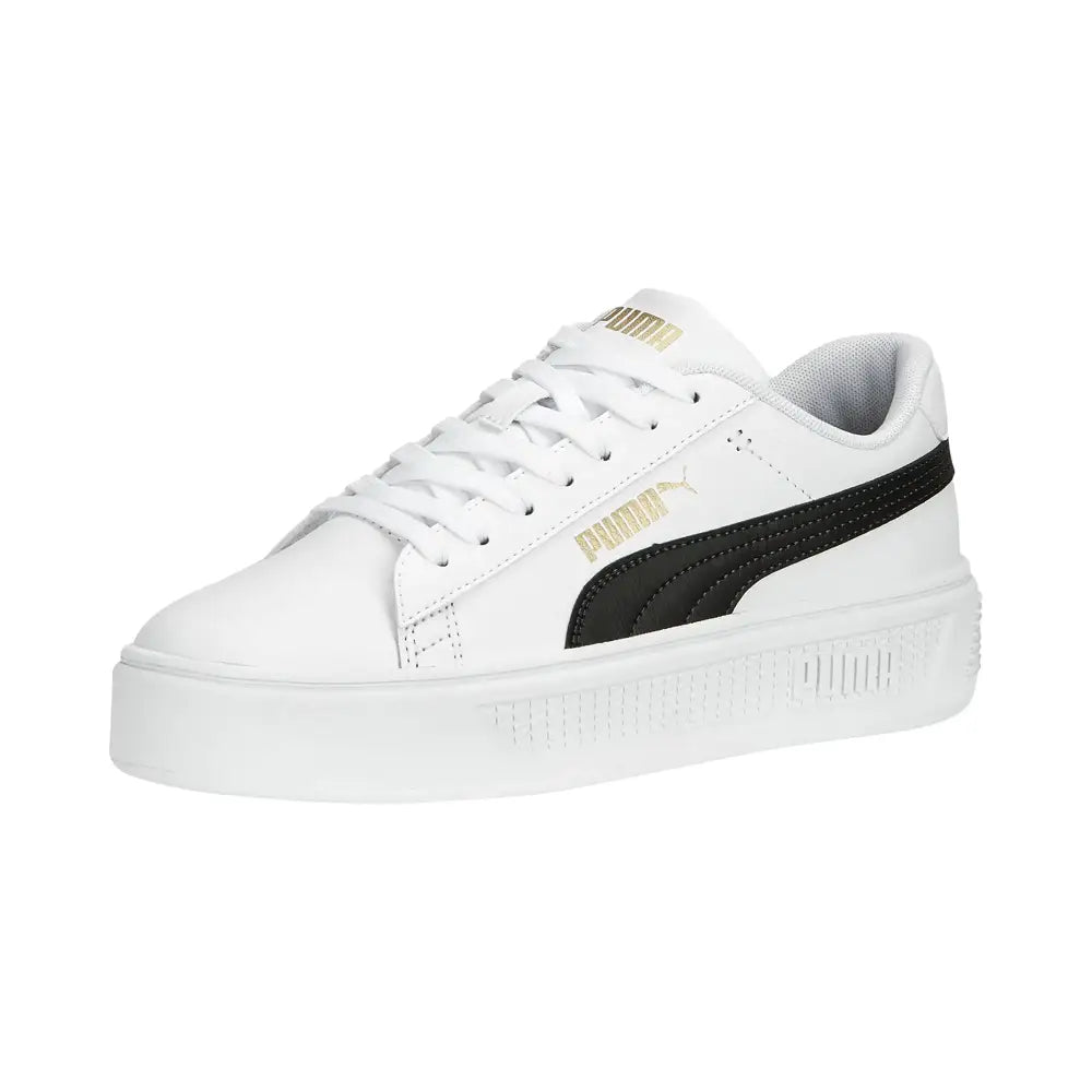 PUMA Womens Smash Platform V3 Sneaker PUMA Womens White-PUMA Womens Black-PUMA Womens Gold 10.5 - Puma White-puma