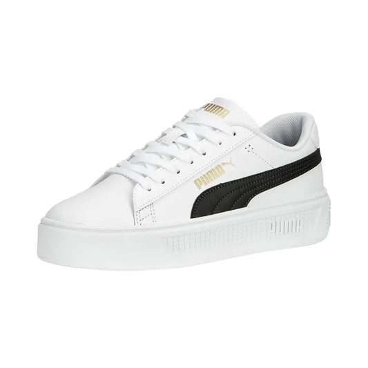 PUMA Womens Smash Platform V3 Sneaker PUMA Womens White-PUMA Womens Black-PUMA Womens Gold 10.5 - Puma White-puma